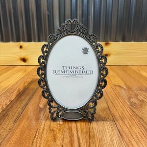 Things Remembered Pewter Swarovski Crystal Oval Engrave-able Picture Frame
